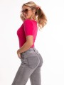 Spodnie jeansy wide leg - szary