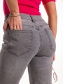Spodnie jeansy wide leg - szary
