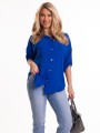 Luźna koszula z kołnierzykiem - szafir