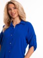 Luźna koszula z kołnierzykiem - szafir