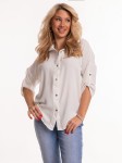 Luźna koszula z kołnierzykiem - biel