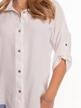 Luźna koszula z kołnierzykiem - biel