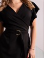 Elegancka Sukienka z paskiem - czarny