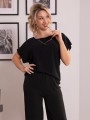 Lekki komplet bluzka spodnie czarny