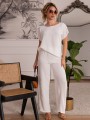 Lekki komplet bluzka spodnie biały