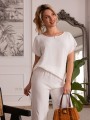 Lekki komplet bluzka spodnie biały
