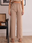 Zwiewne luźne spodnie gładkie MARIETTA  - beige