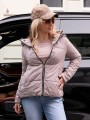 Kurtka pikowana pasy - beige