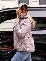 Kurtka pikowana pasy - beige