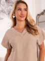 Bluzka kimono ala len - BEIGE