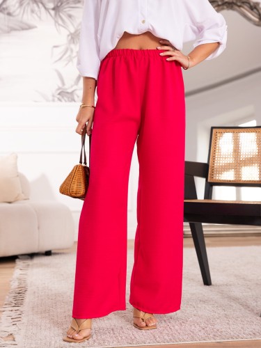 Luźne Spodnie ala len - PINK