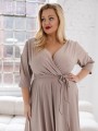 Sukienka brokatowa maxi Charlotte - beige