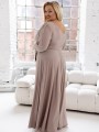 Sukienka brokatowa maxi Charlotte - beige