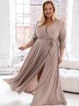 Sukienka brokatowa maxi Charlotte - beige