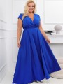 Sukienka gładka maxi Olivia - szafir