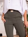 Elastyczne modelujące spodnie kant Agnes - khaki