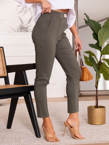 Elastyczne modelujące spodnie kant Agnes - khaki