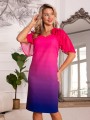 Elegancka Sukienka Ombre Melanie - fuksja