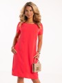 sukienka-prosta-krótki-rękaw-kieszenie-koral-3.jpg