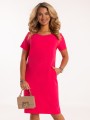 sukienka-prosta-krótki-rękaw-kieszenie-fuksja-1.jpg