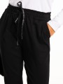Spodnie cygaretki na gumce - czarny