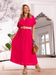 Zwiewna Sukienka kopertowa CLAUDIA - fuksja