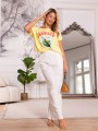 Luźne SPODNIE z szeroką nogawką ALICE - white