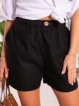 Spodenki Szorty ala len LYDIA - czarny