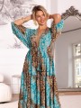 Sukienka MAXI Boho kimono IRIS - blue