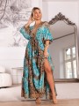 Sukienka MAXI Boho kimono IRIS - blue