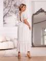 Sukienka BOHO rozkloszowana EUNICA - biel