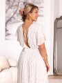 Sukienka BOHO rozkloszowana EUNICA - biel