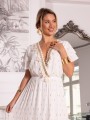 Sukienka BOHO rozkloszowana EUNICA - biel