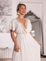 Sukienka BOHO rozkloszowana EUNICA - biel