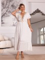 Sukienka BOHO rozkloszowana EUNICA - biel