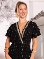 Sukienka BOHO rozkloszowana EUNICA - czarny
