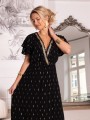 Sukienka BOHO rozkloszowana EUNICA - czarny