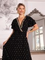 Sukienka BOHO rozkloszowana EUNICA - czarny