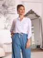 Szerokie SPODNIE na gumce OFELIA - blue
