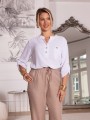 Eleganckie luźne Spodnie SANDRA - beż