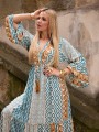Sukienka BOHO ornament ZOE - turkus