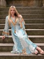 Sukienka BOHO ornament ZOE - turkus