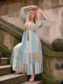 Sukienka BOHO ornament ZOE - turkus
