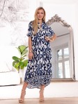 Sukienka MIDI ornament ELENA  - blue
