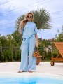 Elegancki KOMPLET w paski JOKASTA - blue
