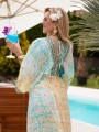 Sukienka MAXI kimono REA - mozaika green