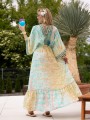 Sukienka MAXI kimono REA - mozaika green