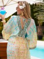 Sukienka MAXI kimono REA - mozaika green