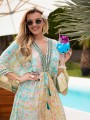 Sukienka MAXI kimono REA - mozaika green