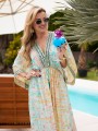 Sukienka MAXI kimono REA - mozaika green